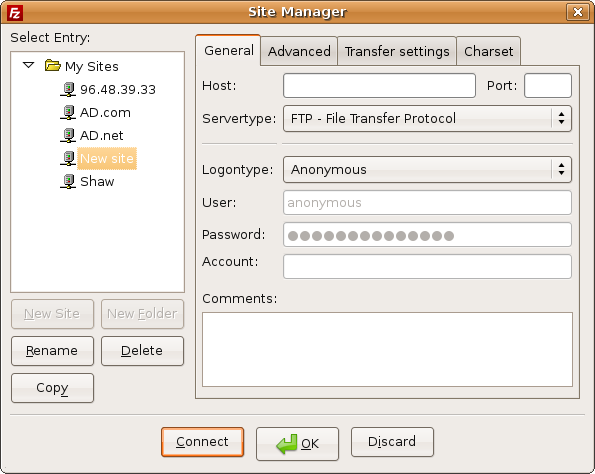 filezilla linux client settings